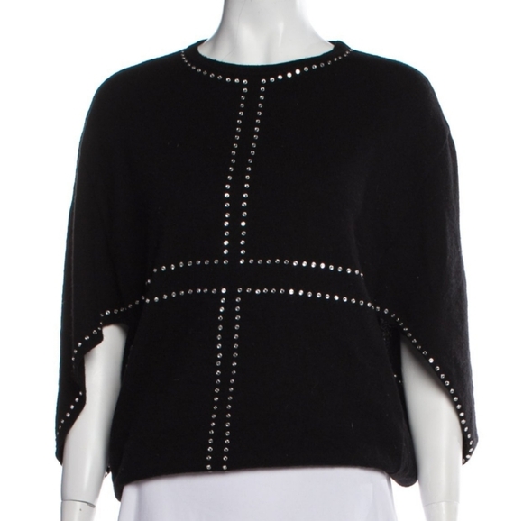 Max & Moi Shiny Studded Wool/Cashmere Sweater Sz Med NWT Retail $352 - Picture 3 of 8